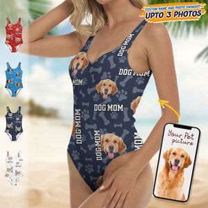 GeckoCustom Custom Dog Photo With Accessory Pattern Swimsuit K228 889004