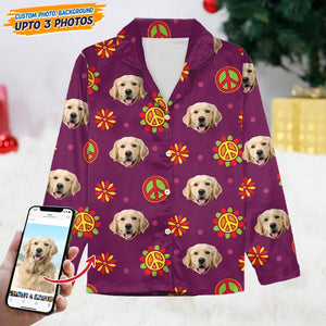 GeckoCustom Custom Dog Photo With Decoration Hippie Pajamas T368 HN590 For Kid / Only Shirt / 3XS
