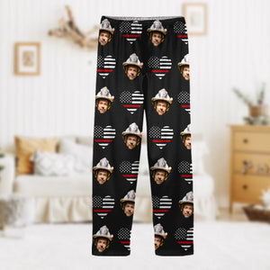 GeckoCustom Custom Face Photo Thin Line Flag Pajamas N369 HN590 For Adult / Only Pants / XS