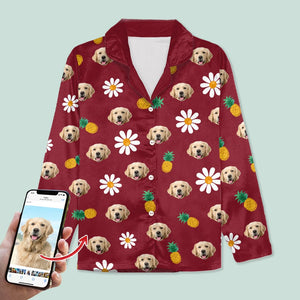 GeckoCustom Custom Face Photo With Accessories Pattern Pajamas T368 HN590 For Adult / Only Shirt / XS