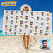 GeckoCustom Custom Human Face Photo With Icon Decoration Beach Towel T368 HN590