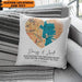 GeckoCustom Custom Locations Heart Map For Couple Valentine Throw Pillow HN590