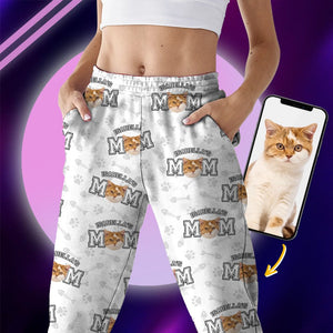 GeckoCustom Custom Photo Cat Mom And Dad Pajamas K228 9027 For Kid / Only Pants / 3XS