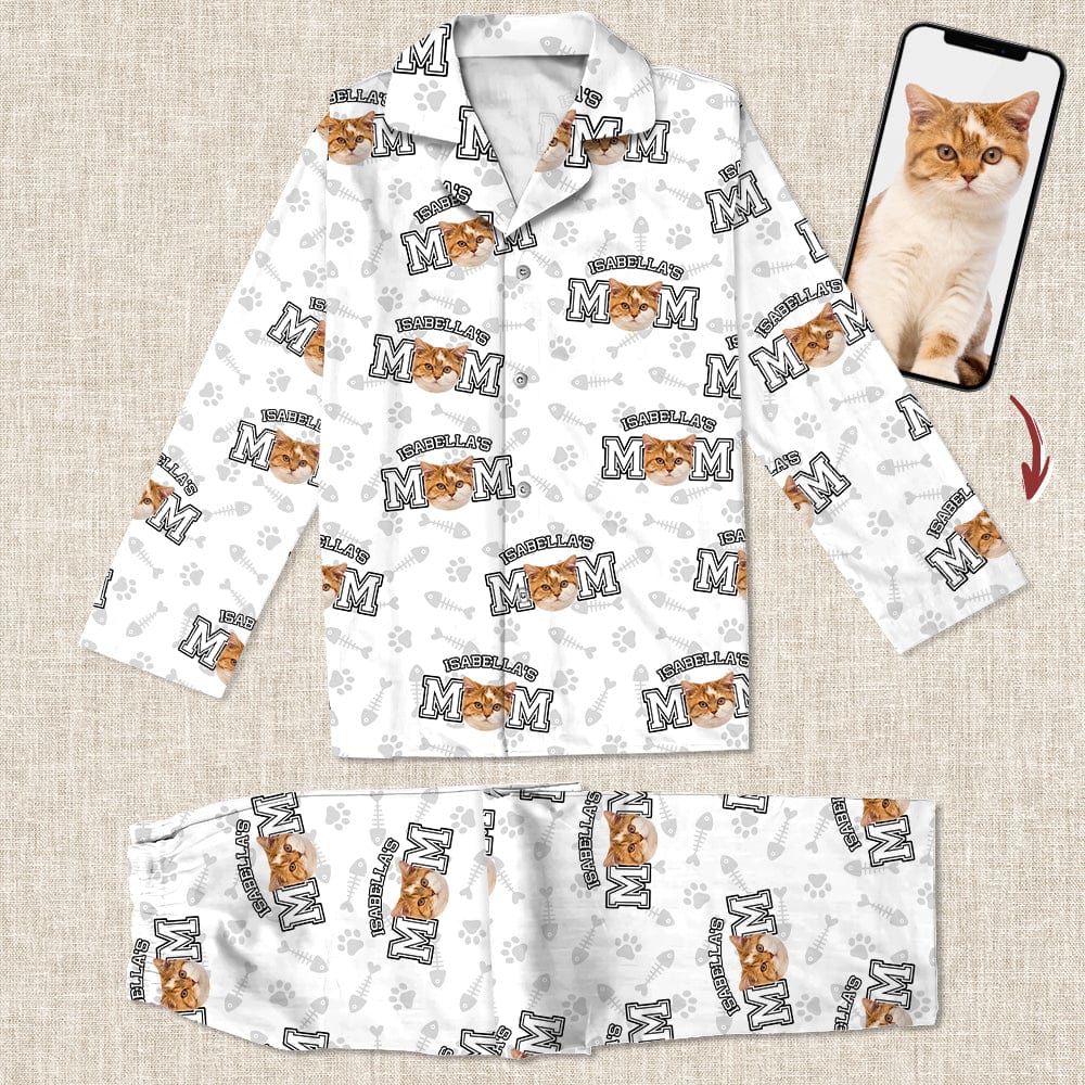 GeckoCustom Custom Photo Cat Mom And Dad Pajamas K228 9027 For Kid / Combo Shirt And Pants (Favorite) / 3XS