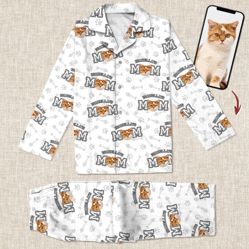 GeckoCustom Custom Photo Cat Mom And Dad Pajamas K228 9027 For Kid / Combo Shirt And Pants (Favorite) / 3XS