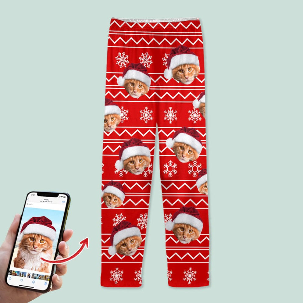 Custom Photo Christmas Cat Pajamas N304 888665 — GeckoCustom