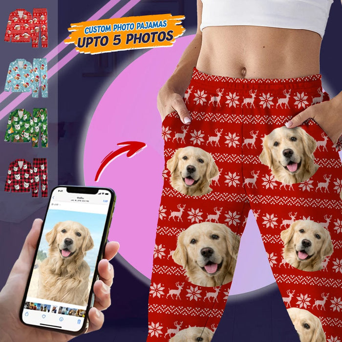 Custom Face Photo Camo Background Pajamas For Christmas Gift N304 888782