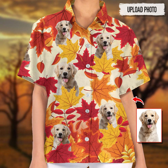 GeckoCustom Custom Photo Dog Autumn Hawaiian Shirt, HN590