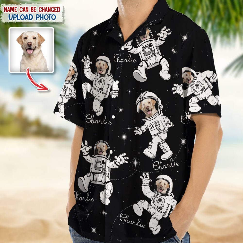 GeckoCustom Custom Photo Dog Cat Astronaut Hawaiian Shirt N304 889157 Upload Photo / With Pocket / S