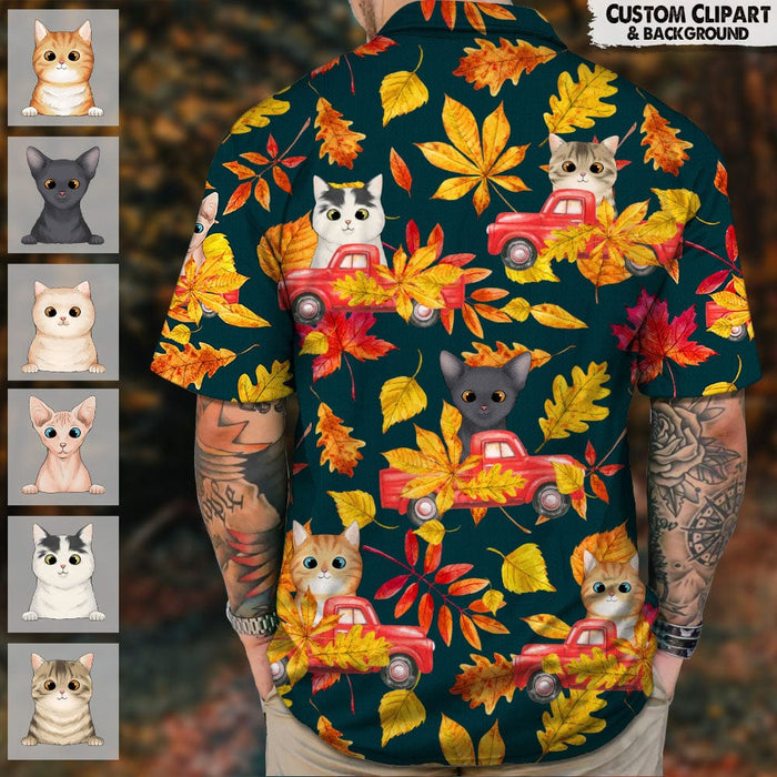 Custom Photo Dog Cat Clipart Autumn Hawaiian Shirt N304 888528