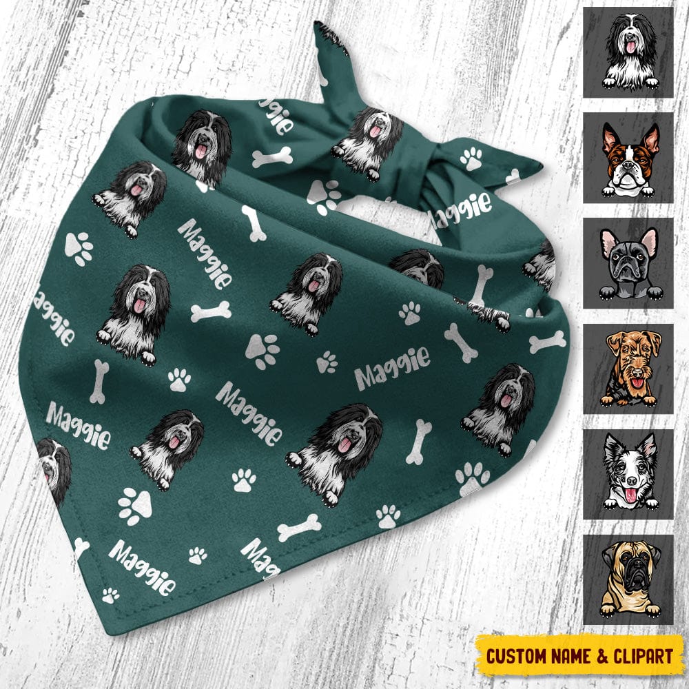 Custom Photo Dog Cat, Dog Clipart Pet Bandana T368 HN590 — GeckoCustom