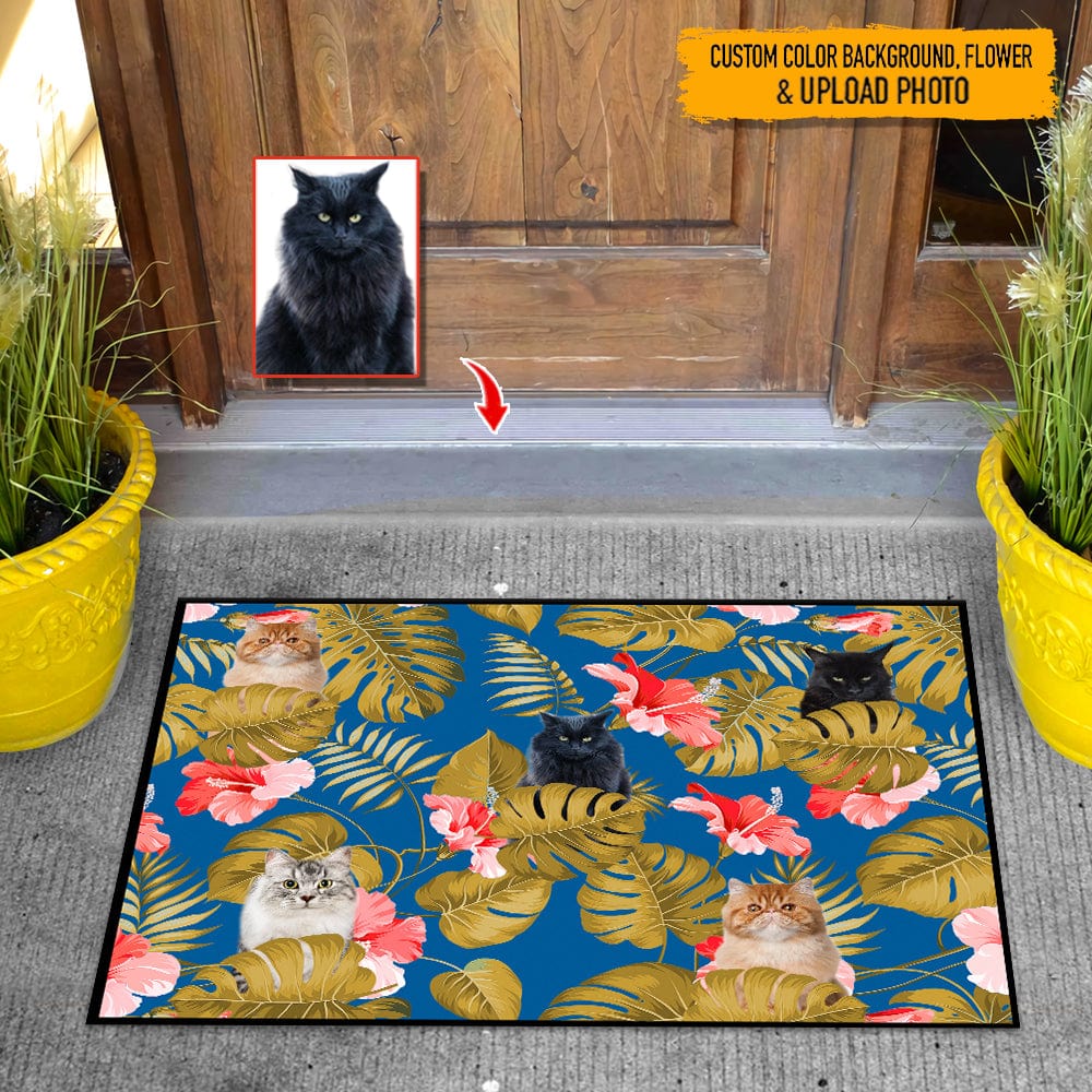 GeckoCustom Custom Photo Dog Cat Hawaiian Doormat N304 HN590