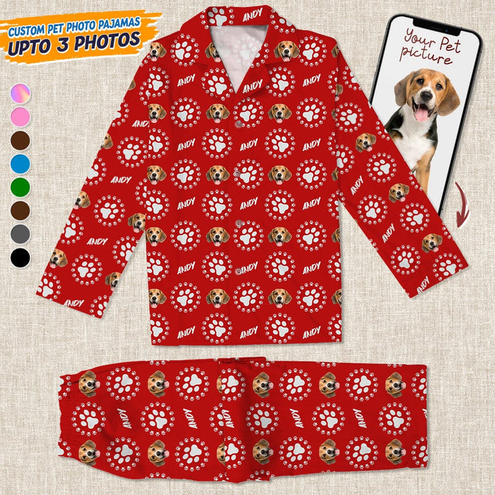 Custom Photo Dog Cat Paw Pajamas K228 888667 — GeckoCustom