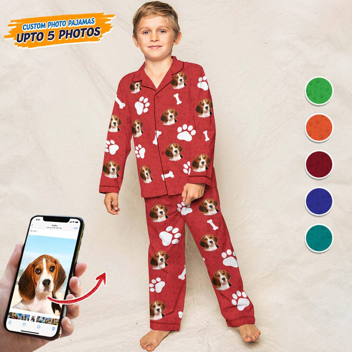 GeckoCustom Custom Photo Dog Cat With Accessories Pattern Pet Pajamas T368 HN590 For Kid / Combo Shirt And Pants (Favorite) / 3XS