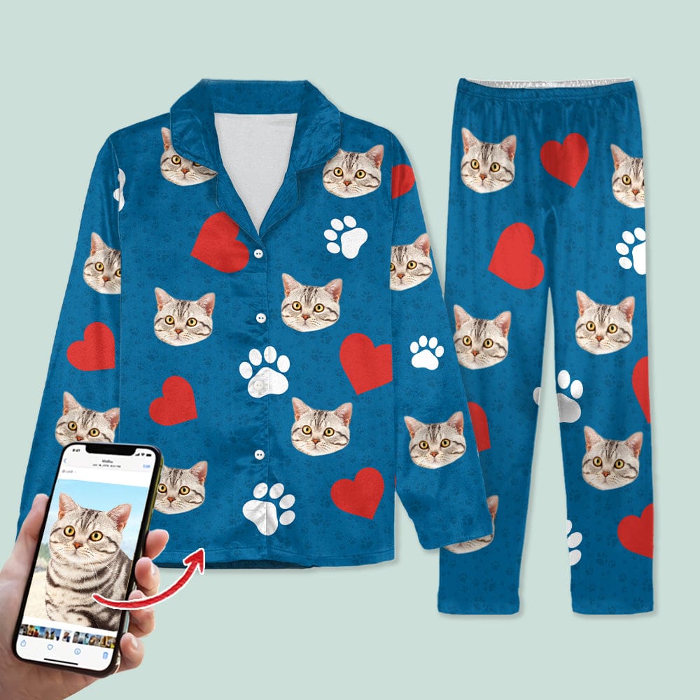 GeckoCustom Custom Photo Dog Cat With Accessories Pattern Pet Pajamas T368 HN590 For Adult / Only Shirt / XS