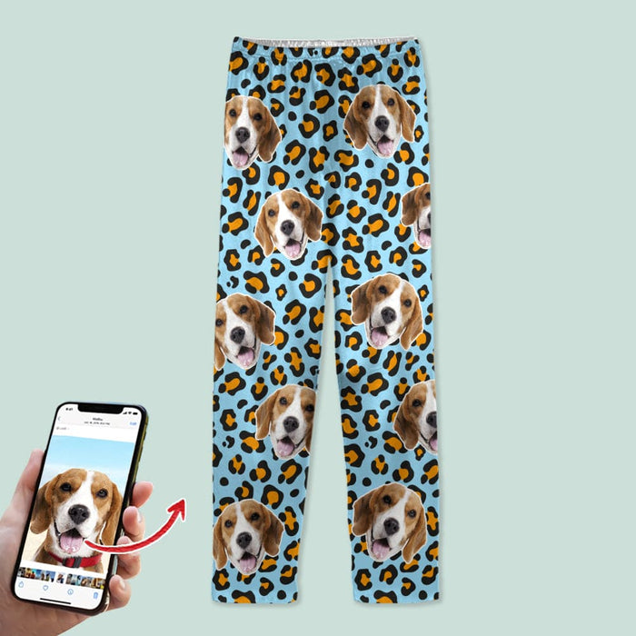GeckoCustom Custom Photo Dog Leopard Pattern Pajamas N304 HN590 For Kid / Only Pants / 3XS