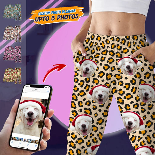GeckoCustom Custom Photo Dog Leopart Pattern Pajamas N304 HN590 For Kid / Only Pants / 3XS