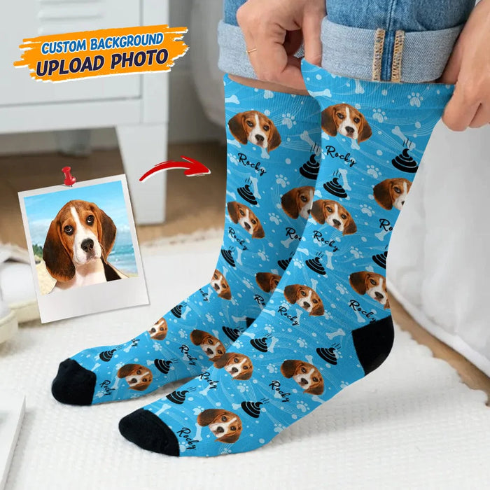 GeckoCustom Custom Photo Dog Tie Dye Socks N304 HN590