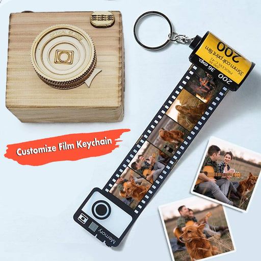 GeckoCustom Custom Photo Film Keychain HN590 Wood Box (Favorite) / 5 Photo