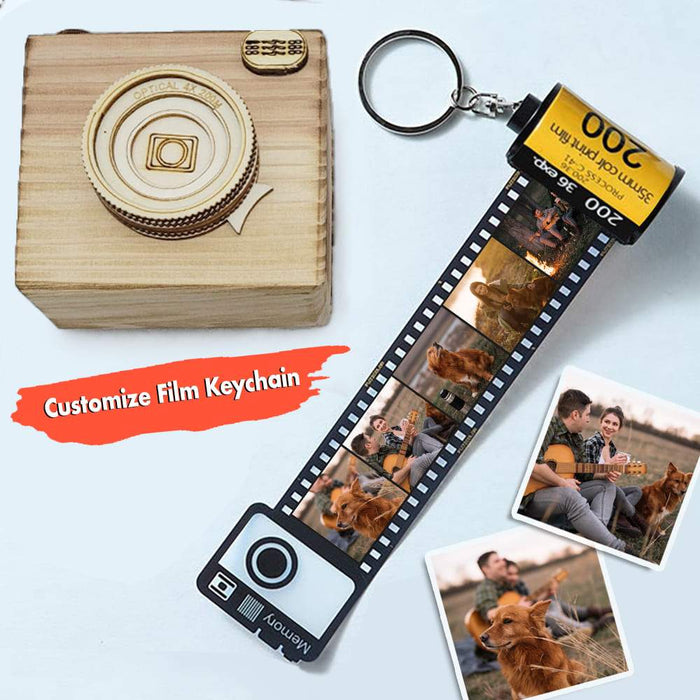 GeckoCustom Personalized Mother's Day Gifts 2024, Custom Photo Film Keychain , Old Box / 20 Photo