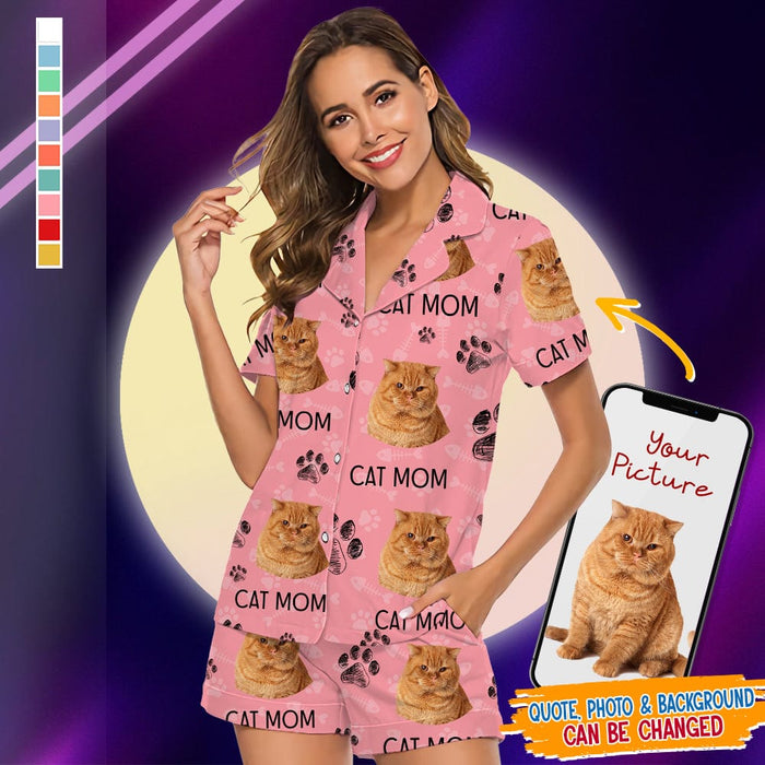 GeckoCustom Custom Photo For Cat Lover Short Pajamas N304