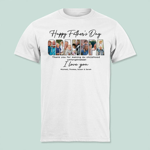 GeckoCustom Custom Photo Happy Father's Day Grandpa Bright Shirt N304 889042 Basic Tee / Sport Grey / S