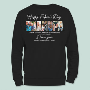 GeckoCustom Custom Photo Happy Father's Day Grandpa Shirt N304 889040 Long Sleeve / Colour Black / S