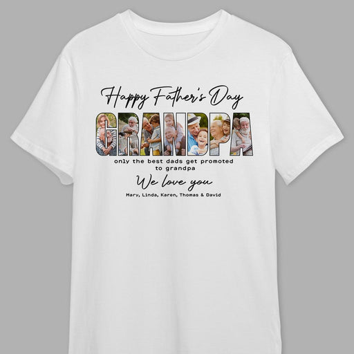 GeckoCustom Custom Photo Happy Father's Day Only The Best Dads Get Promoted Bright Shirt N304 889030 Unisex T-Shirt / Sport Grey / S