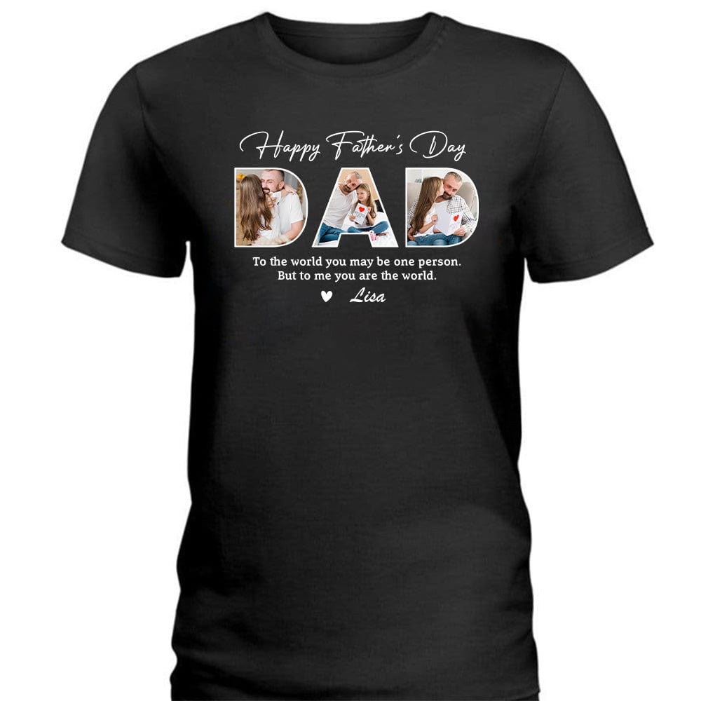 Custom Family Gift Shirt With Photo \u0026 Text - Personalized Father's Day Gift  T-Shirt | Customizable For Dad, Grandpa, Husband Custom Dad Shirt, image size:1000x1000