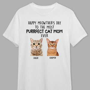 GeckoCustom Custom Photo Happy Moewther's Day To The Most Purrfect Cat Mom Ever N304 889083 Premium Tee (Favorite) / P Light Blue / S