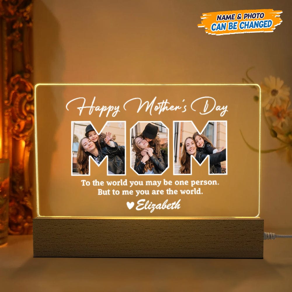 Happy Mother's Day To The Best Dog Mom Personalized 3D LED Light