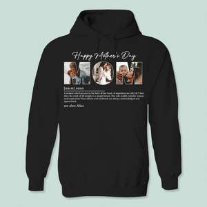 GeckoCustom Custom Photo Happy Mother's Day Definition Dark Shirt N304 889049 Pullover Hoodie / Black Colour / S
