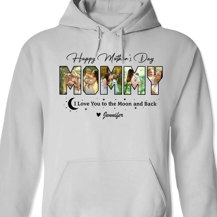 GeckoCustom Custom Photo Happy Mother's Day Love You To The Moon And Back Bright Shirt K228 889050 Pullover Hoodie / Sport Grey Colour / S