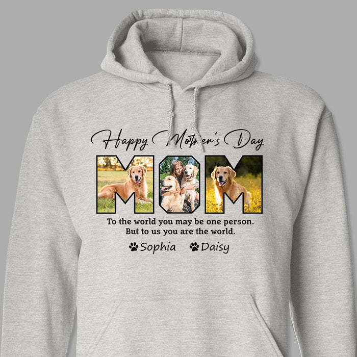 GeckoCustom Custom Photo Happy Mother's Day To Dog Mom Bright Shirt K228 889101 Pullover Hoodie / Sport Grey Colour / S