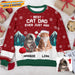 GeckoCustom Custom Photo Meowy Christmas Cat AOP Sweatshirt T368 HN590