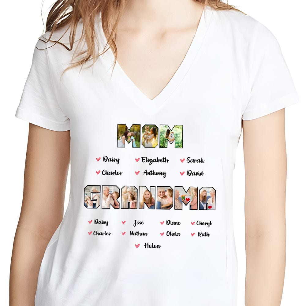 GeckoCustom Custom Photo Mom Grandma Bright Shirt N304 889056 Basic Tee / White / S