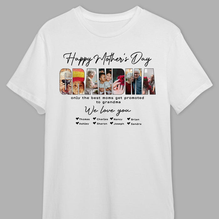 GeckoCustom Custom Photo Only The Best Moms Get Promoted To Grandma Happy Mother's Day Shirt N304 889077 Premium Tee (Favorite) / P Light Blue / S