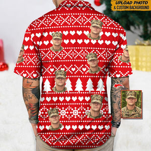 GeckoCustom Custom Photo Snow Christmas Hawaii Shirt N304 HN590