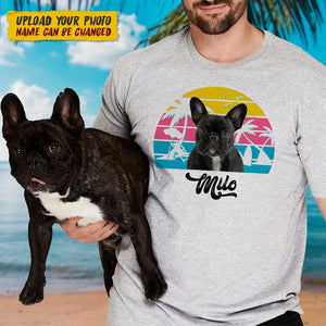 GeckoCustom Custom Photo Summer Vibes Beach Dog Shirt K228 HN590
