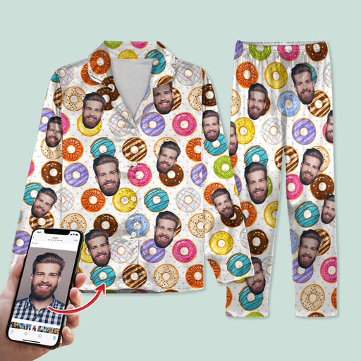 GeckoCustom Custom Photo Tie Dye Background For Christmas Pajamas N304 HN590 For Kid / Combo Shirt And Pants / 3XS