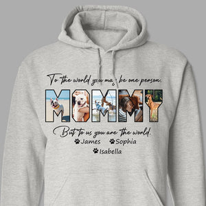GeckoCustom Custom Photo To Me This Dog Mom Is The World Bright Shirt K228 889103 Pullover Hoodie / Sport Grey Colour / S