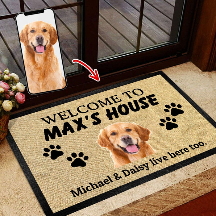 GeckoCustom Custom Photo Welcome To House Dog Doormat K228 HN590