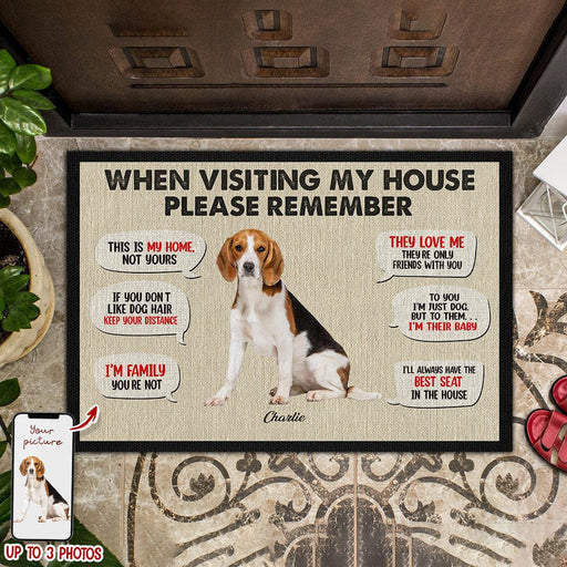 Before You Break Into My House Custom photo Dog Doormat N369 888588 —  GeckoCustom
