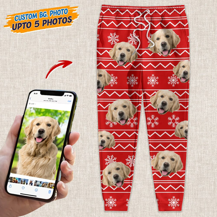 GeckoCustom Custom Photo With Christmas Pattern Dog Men and Women's Sweatpants N304 HN590