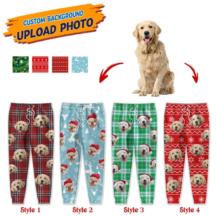 GeckoCustom Custom Photo With Christmas Pattern Dog Men and Women's Sweatpants N304 HN590
