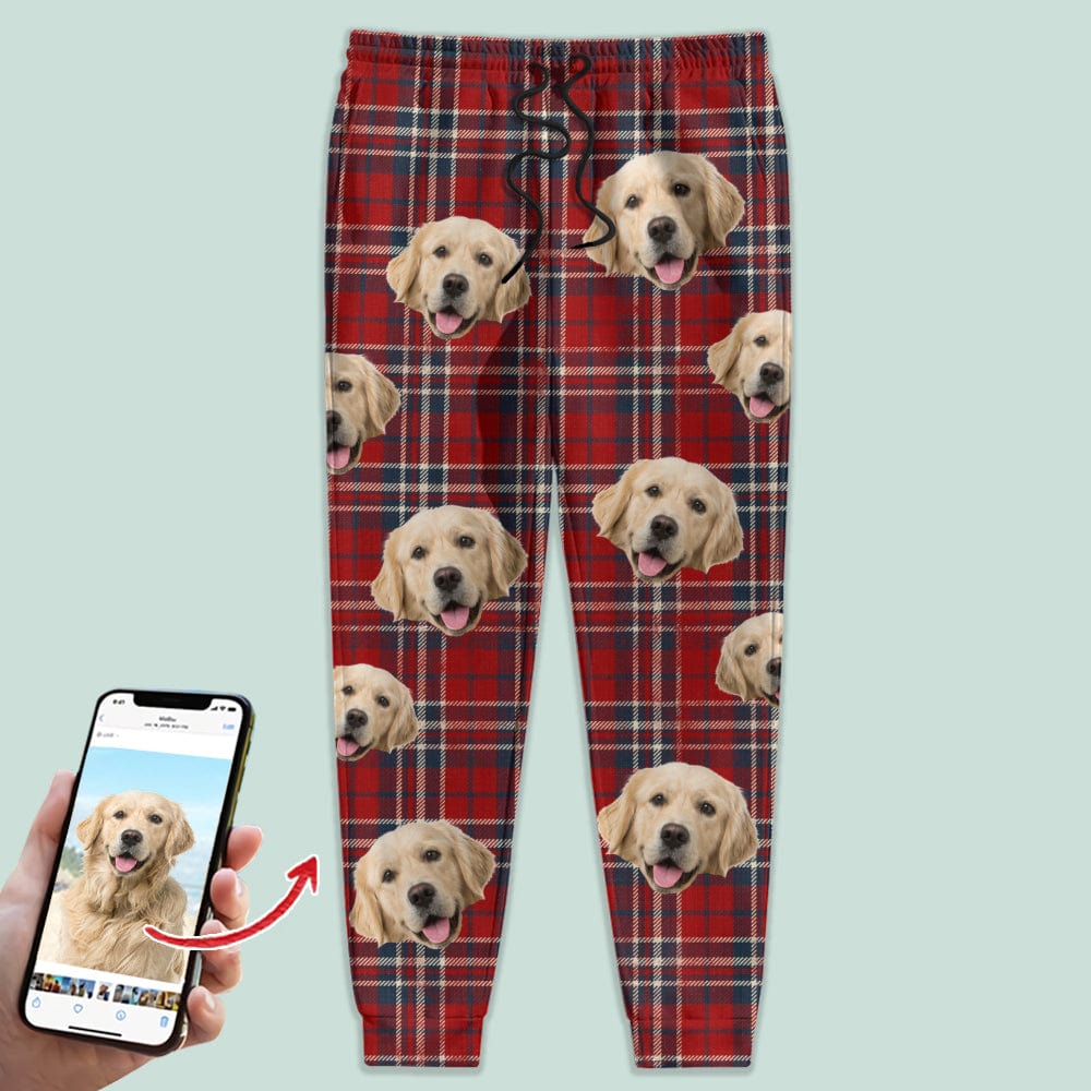GeckoCustom Custom Photo With Christmas Pattern Dog Men and Women's Sweatpants TH10 N304 888742 Combo Sweatpants + Ornament (10% OFF) (Favorite) / For Man / XS