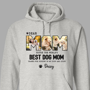 GeckoCustom Custom Photo You're The World's Best Dog Mom Bright Shirt K228 889104 Pullover Hoodie / Sport Grey Colour / S