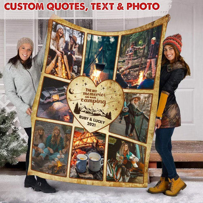 GeckoCustom Custom Quotes & Photo Camping Fleece Blanket, Camping Gift HN590