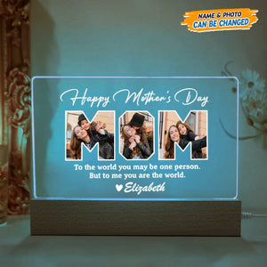 GeckoCustom Custom Shape Happy Mother's Day Acrylic Plaque LED Night Light K228 HN590 Acrylic / 7.9"x4.5"