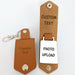 GeckoCustom Custom Text Vintage Leather Photo Keychain C250